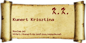 Kunert Krisztina névjegykártya